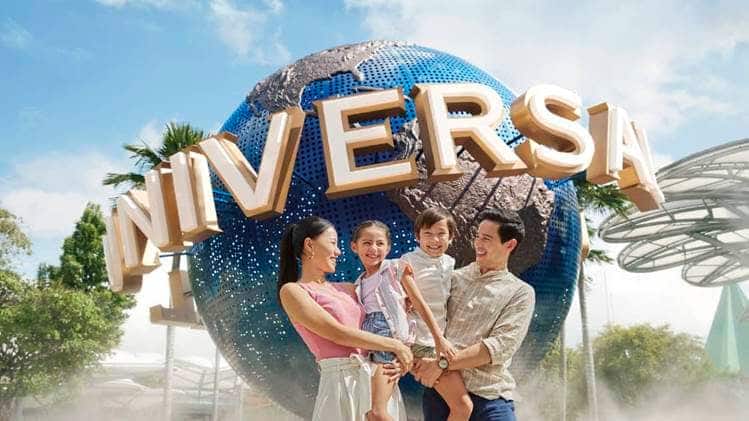 Universal Studios Singapore Family Having Fun at the Globe